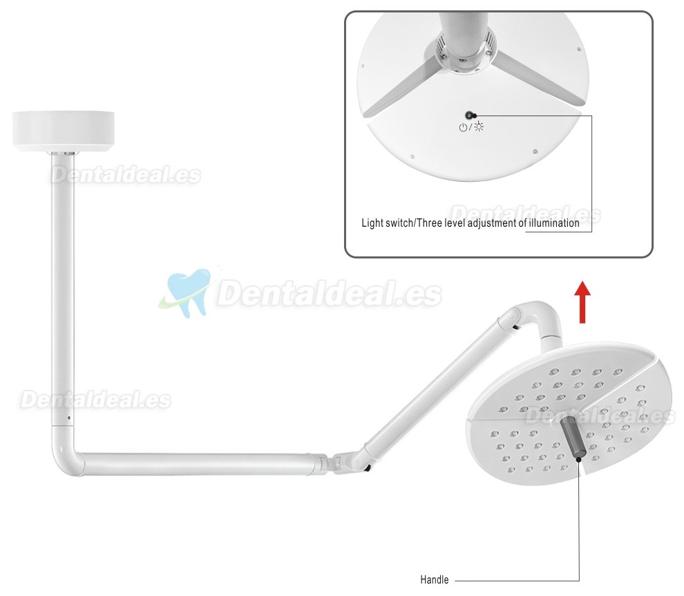 KWS KD-2036D-4 L&aacute;mpara Dental LED de Techo 80W sin Sombras Quir&uacute;rgica